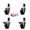Service Caster 3.5'' Soft Rubber Wheel Swivel 1-5/8'' Expanding Stem Caster Set 2 Brakes, 4PK SCC-EX20S3514-SRS-2-PLB-2-158 - alternate 3